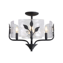 Golden 4503-4SF NB-HWG - Wry Lighting Bloem 4-light Semi-Flush Mount in Natural Black